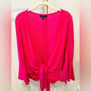Torrid Fuchsia Tie-Front Blouse